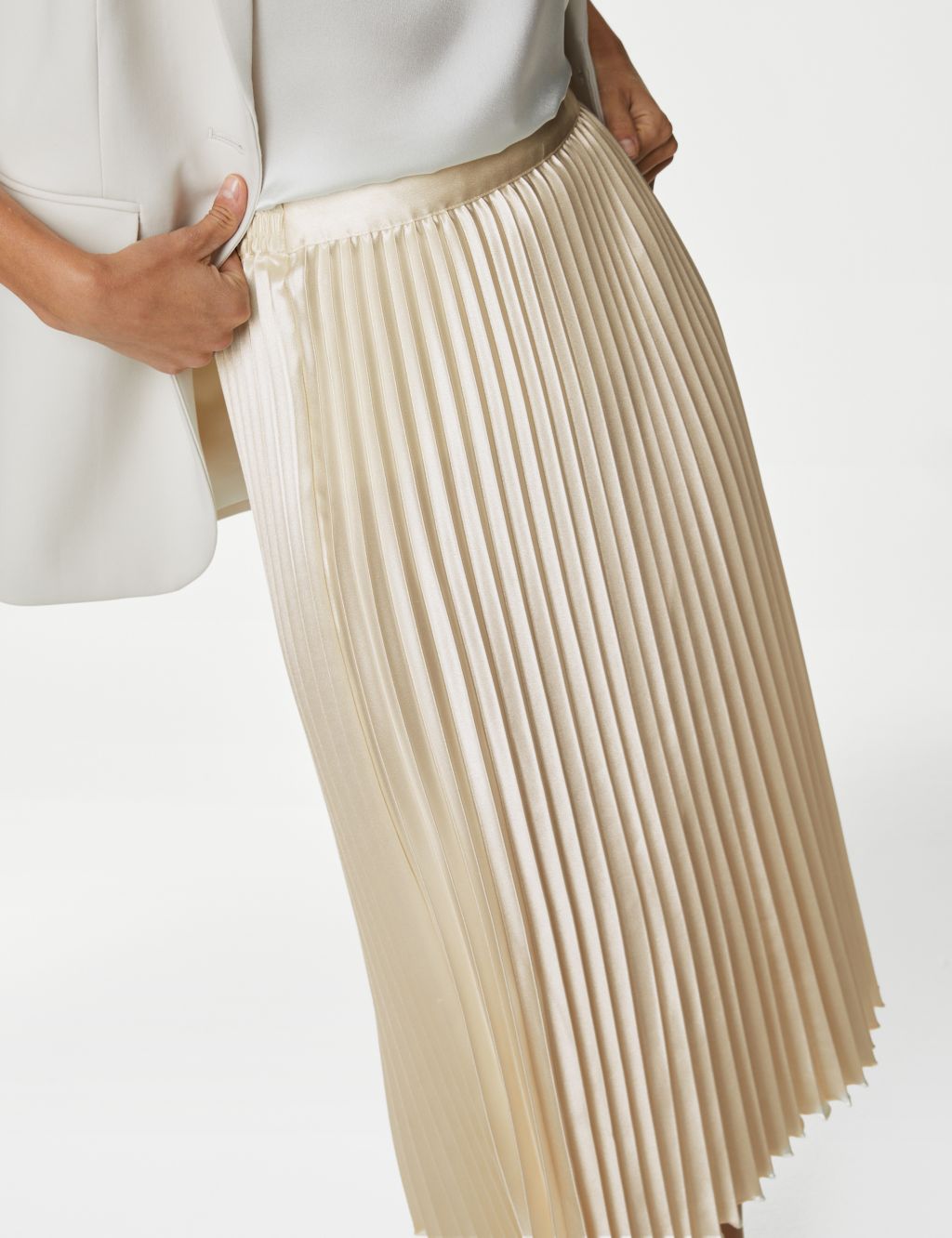 Satin Pleated Midaxi Skirt image 3