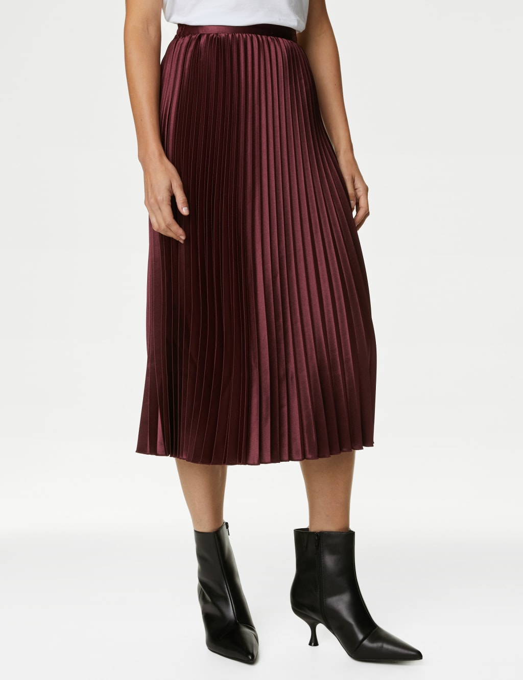 Satin Pleated Midaxi Skirt image 3