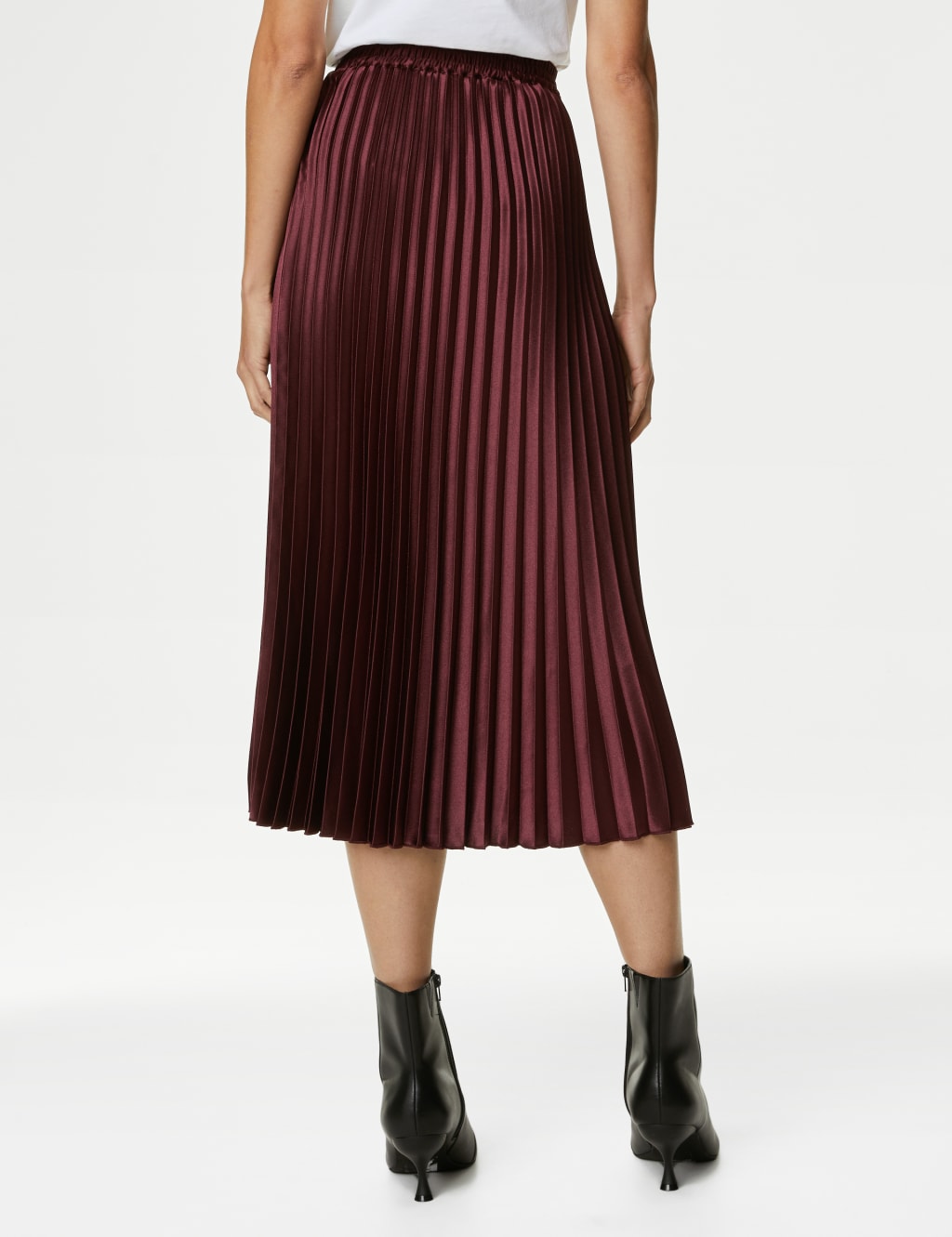 Satin Pleated Midaxi Skirt image 5