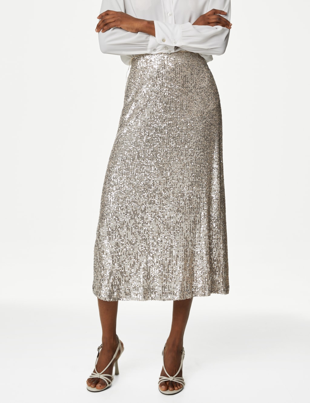 Sequin Midaxi Slip Skirt image 5
