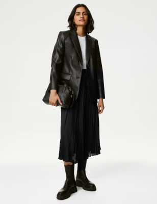 

Womens M&S Collection Satin Midaxi A-Line Skirt - Black, Black