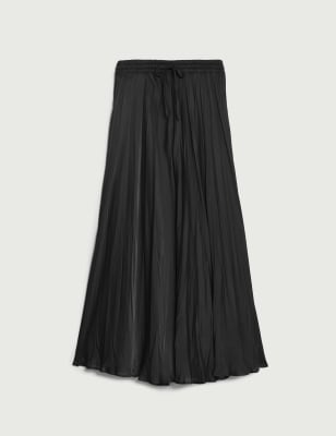 

M&S Collection Falda maxi a media pierna de corte en A de saténWomens - Black, Black