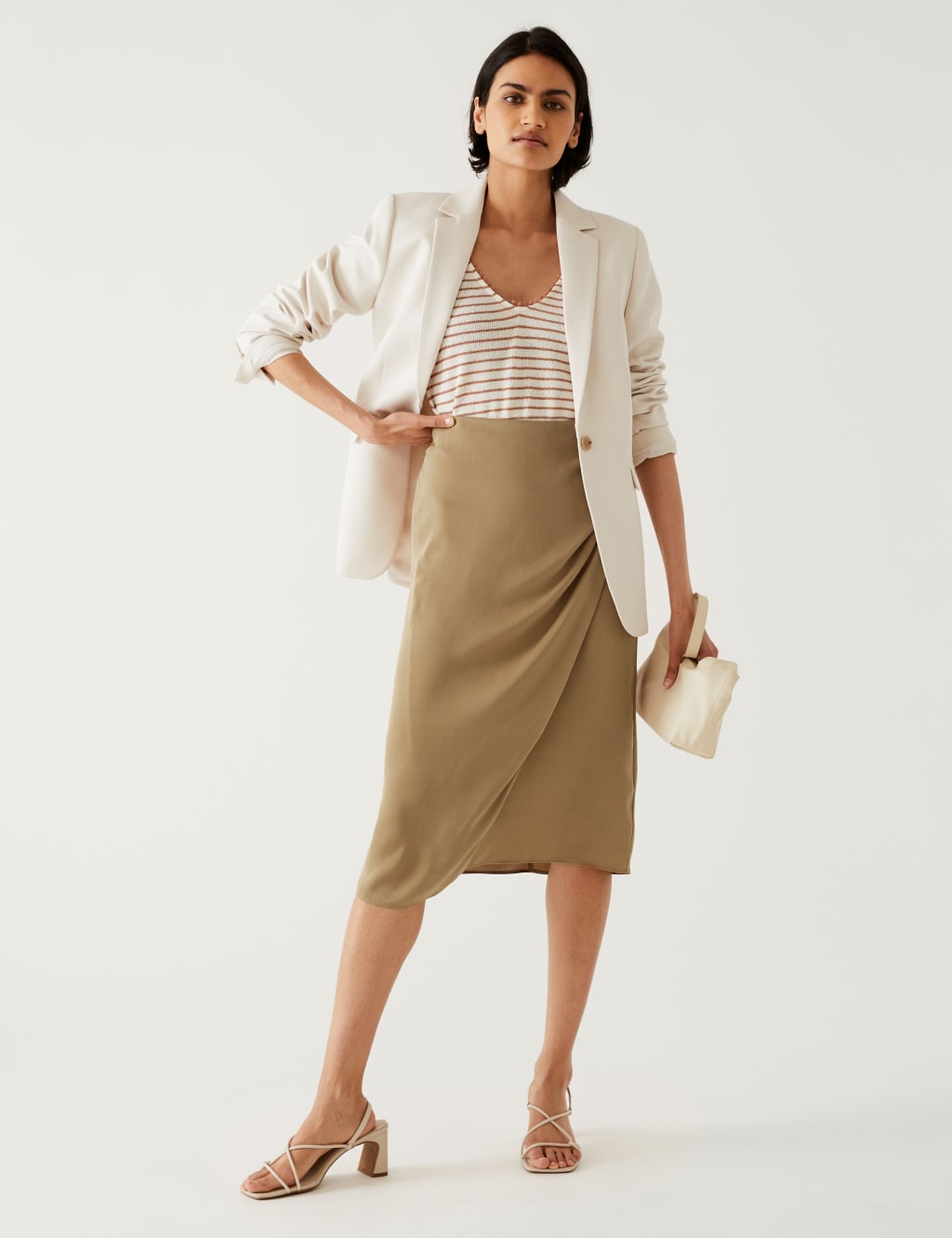 Satin Midaxi Wrap Skirt image 1