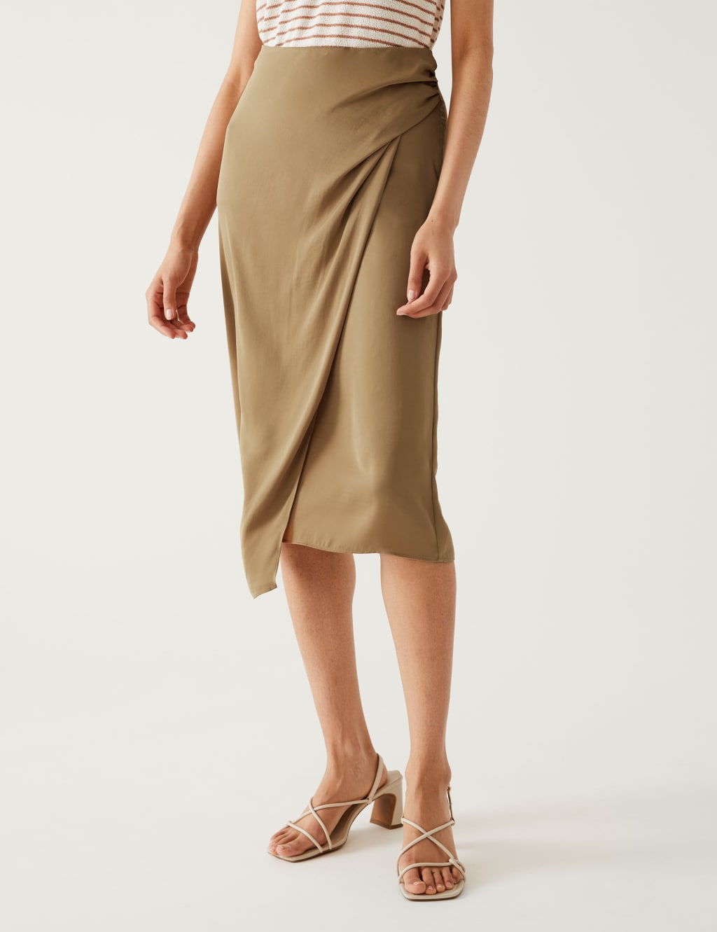Satin Midaxi Wrap Skirt image 2