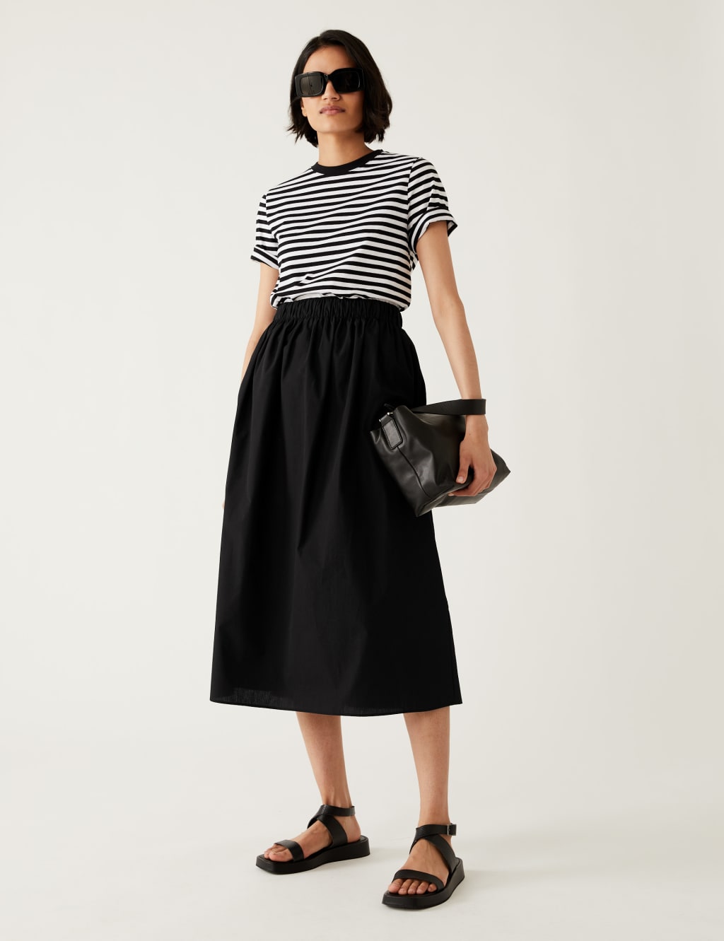 Pure Cotton Midaxi A-Line Skirt image 1