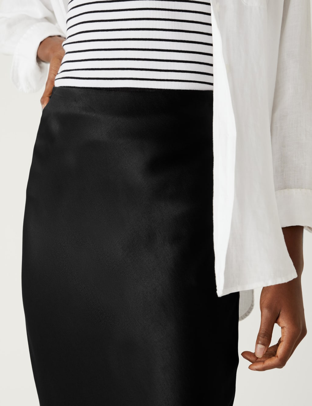 Satin Midi Slip Skirt image 3