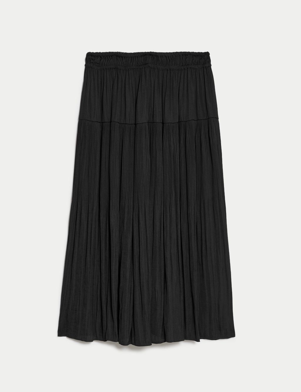 Satin Plisse Midi Pleated Skirt image 2