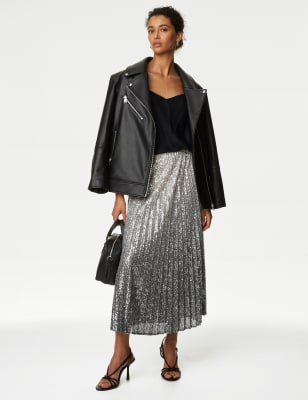 Marks and spencer metallic pleated clearance skirt