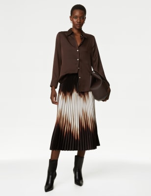 Gold pleated skirt marks and outlet spencer