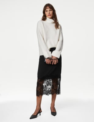 Pour Moi Elise Faux Leather Midi Pencil Skirt