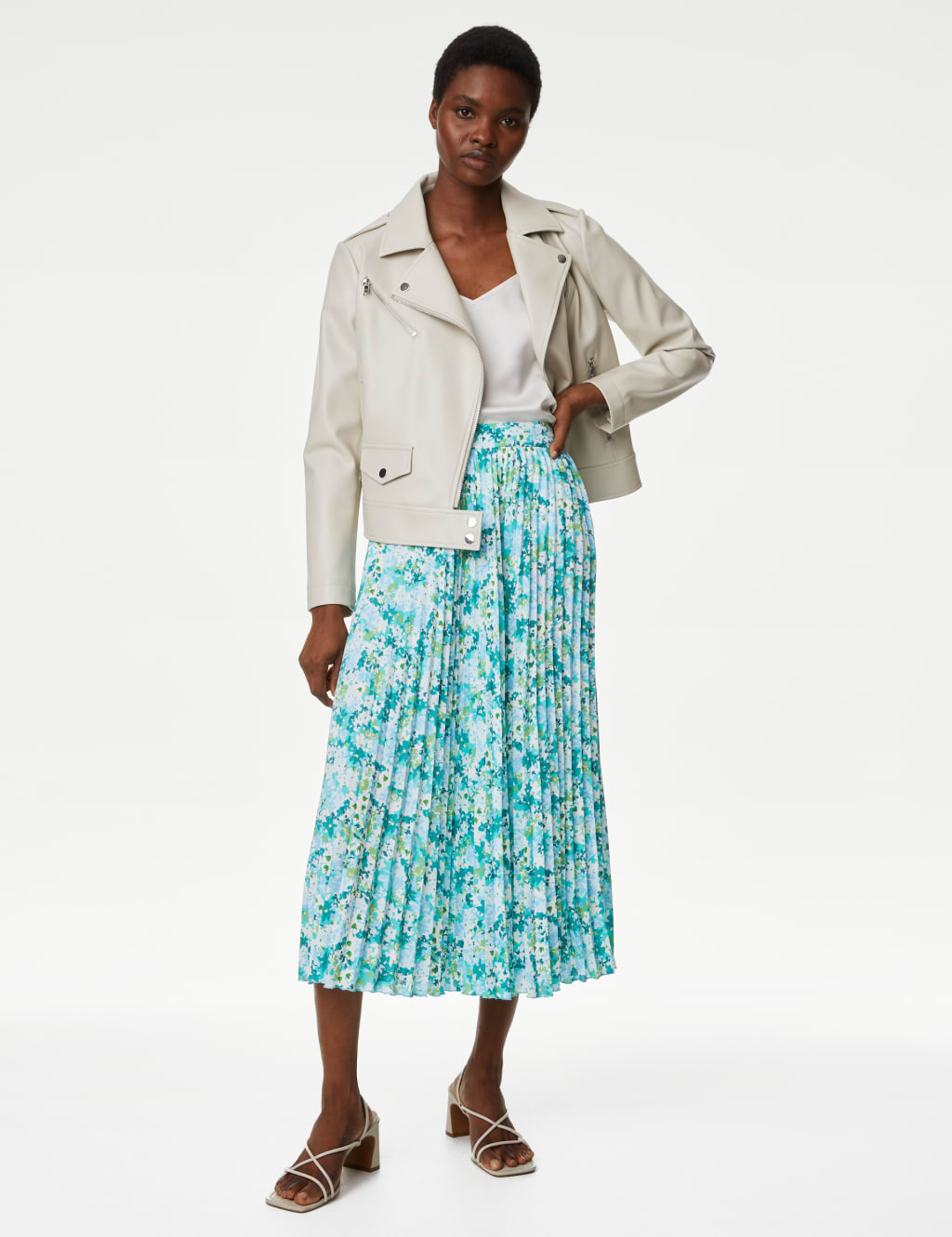 Floral Pleated Midaxi Skirt image 1