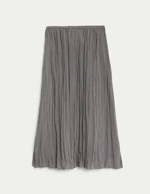 Textured Pleated Maxi Slip Skirt, M&S Collection