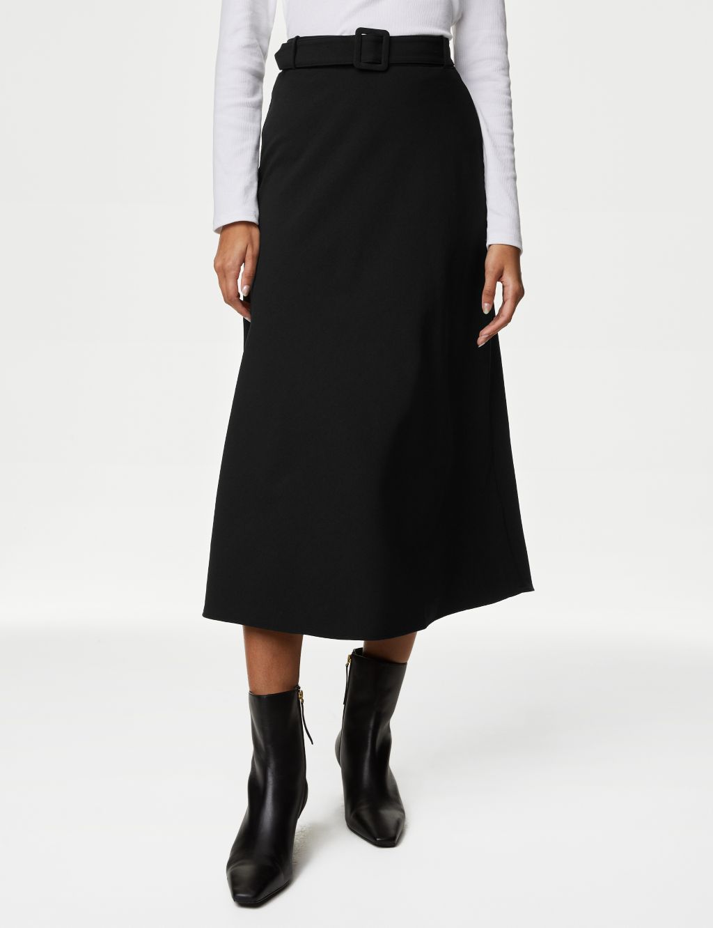 Belted Midaxi A-Line Skirt image 4