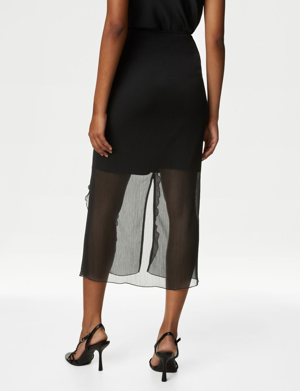 Ruffle Midaxi Split Front Skirt image 4