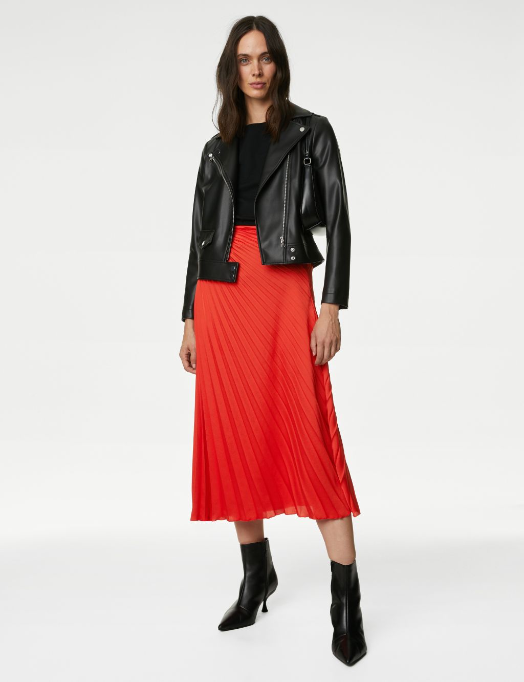 Pleated Midaxi Asymmetric Skirt image 1
