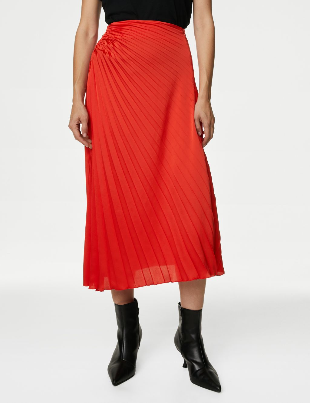 Pleated Midaxi Asymmetric Skirt image 4