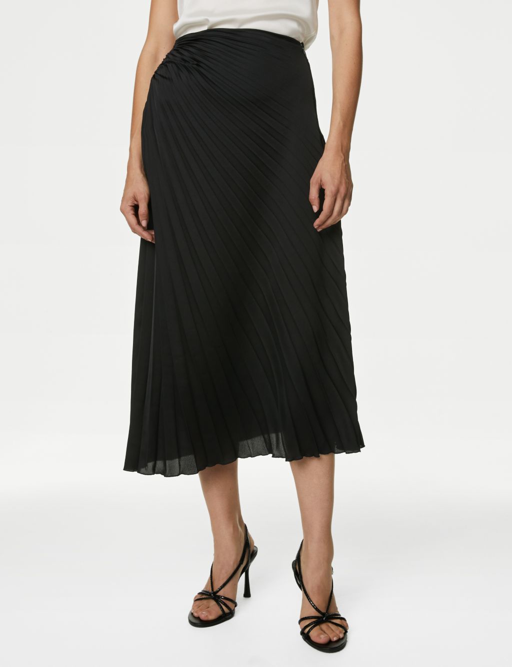 Pleated Midaxi Asymmetric Skirt image 4