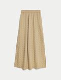 Pure Cotton Jacquard Check Maxi Skirt