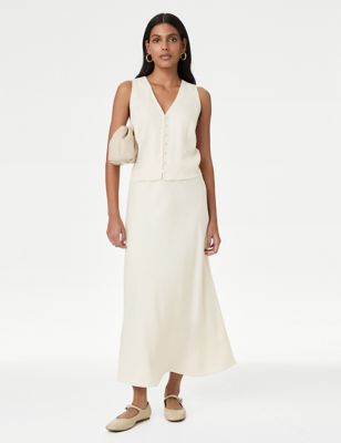 

Womens M&S Collection Lyocell™ Blend Maxi Slip Skirt - Ecru, Ecru
