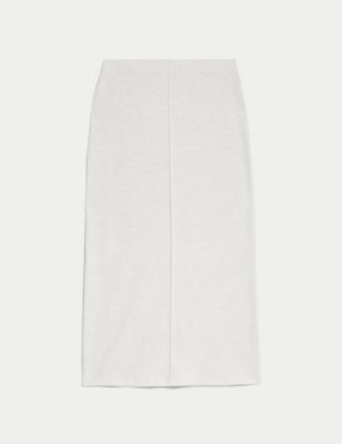 Cotton Blend Midaxi Skirt