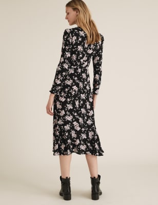 Marks and spencer outlet black floral dress