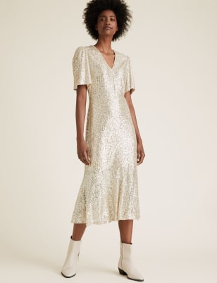 Marks and spencer black sequin outlet dress