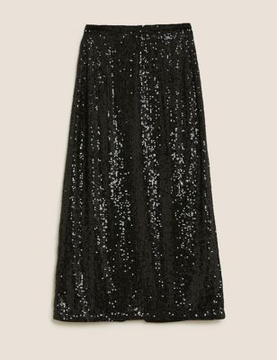 Sequin Midi Straight Skirt | M&S Collection | M&S