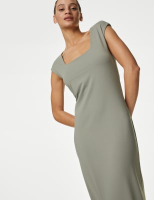 Square Neck Midi Column Dress - CN