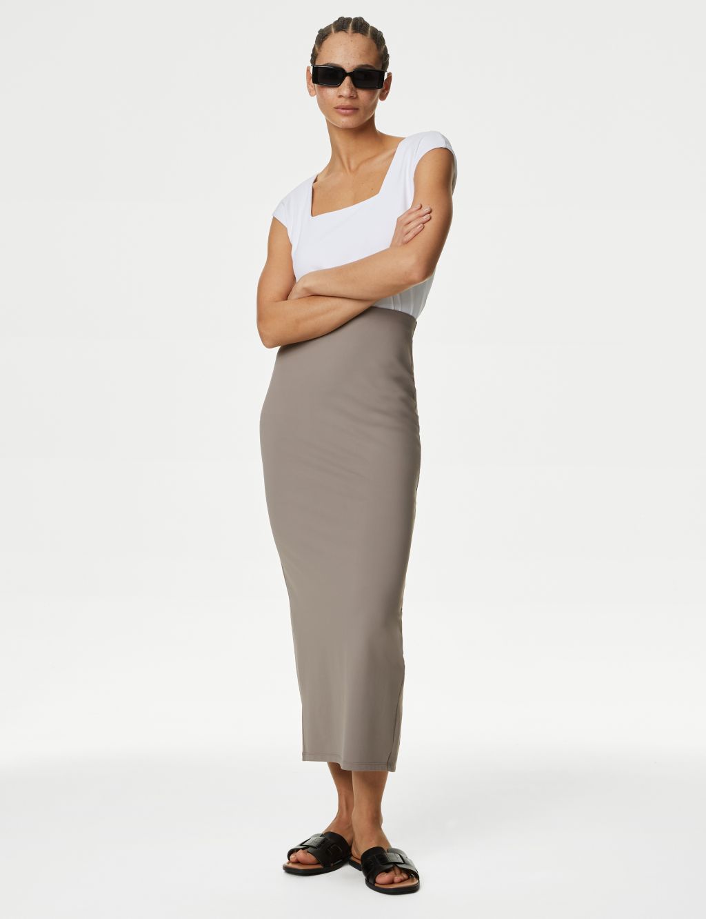 Jersey Maxi Column Skirt