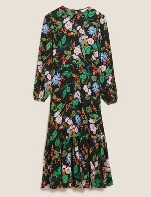 M&S X Ghost Womens Floral Midi Tea Dress