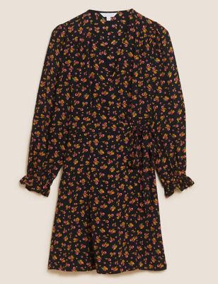 M&S X Ghost Womens Floral Knee Length Wrap Dress