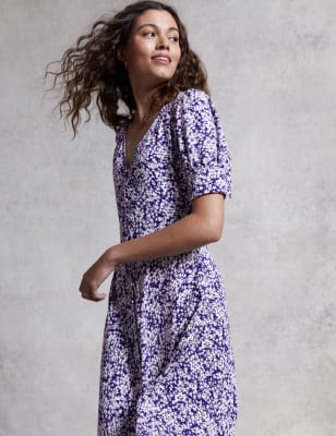 ditsy floral button through dress