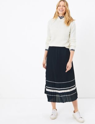 Striped Pleated Midi Skirt | M&S Collection | M&S
