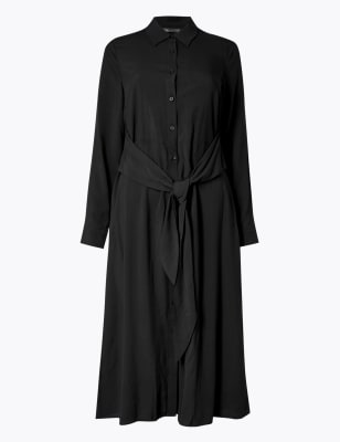 Tie Front Midi Shirt Dress | M&S Collection | M&S