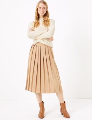 Pleated Midi Skirt