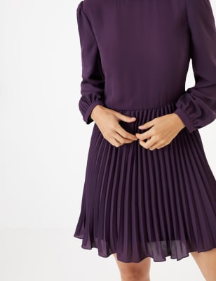 Pleated shop chiffon dress