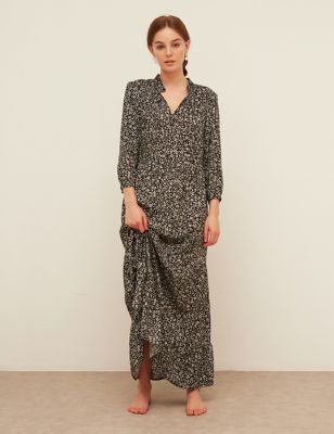 xscape embellished mock wrap gown