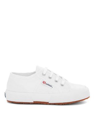 Superga Girls 2750 Jcot Classic Lace Up Trainers ( 10 Small - 3.5 Large) - 11 S - White, White,Pink,