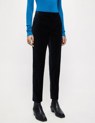 M&S Jigsaw Womens Velvet Slim Fit Trousers