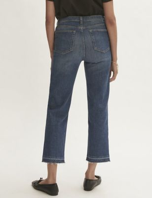 M&S Jigsaw Womens High Waisted Straight Leg Cropped Jeans