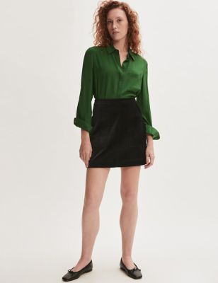 M&S Jigsaw Womens Velvet Mini A-Line Skirt