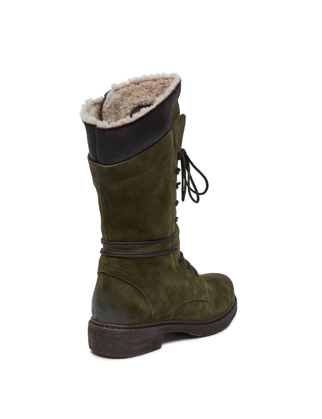 Sheepskin trim Block Heel Boots image 5