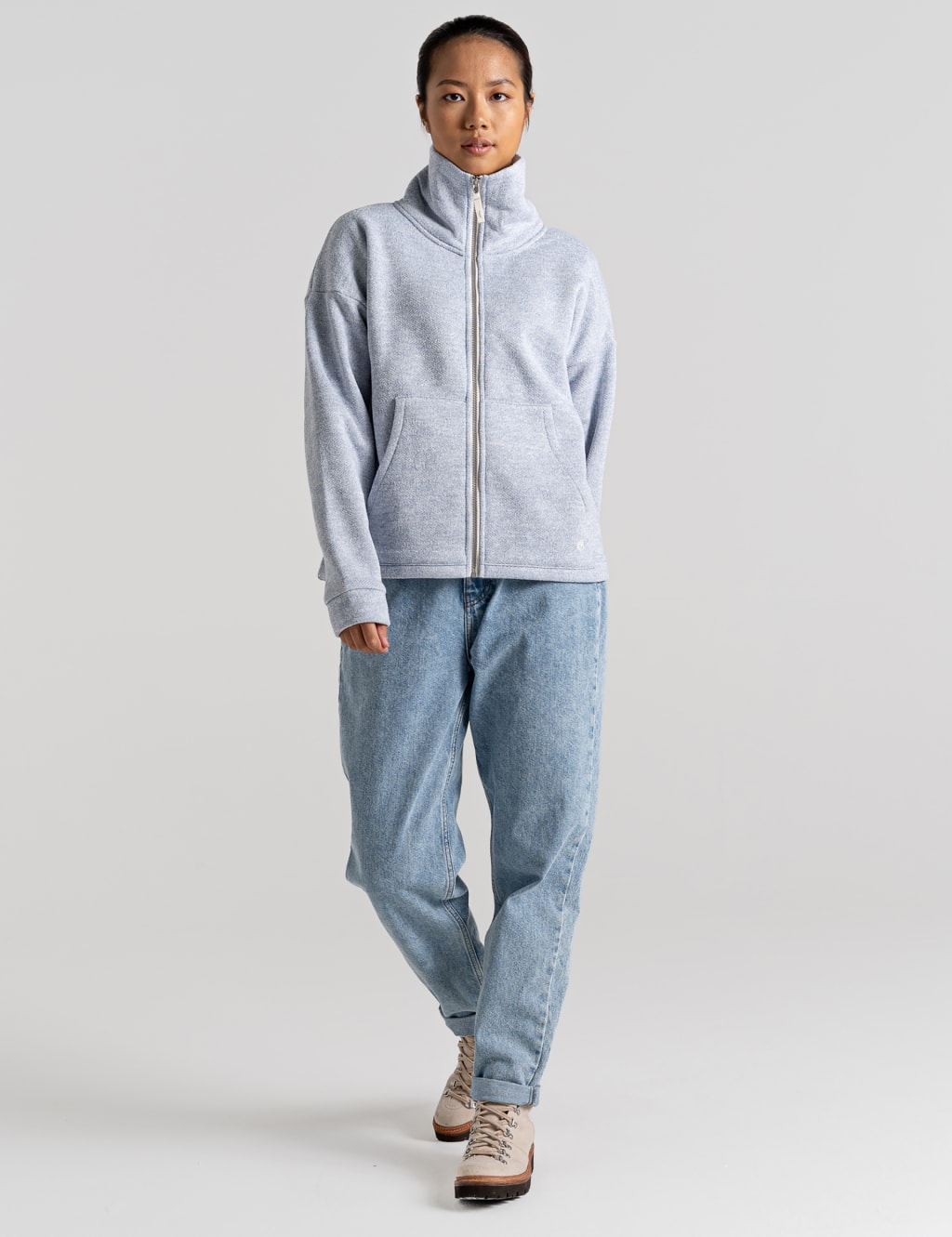 Zip Up Funnel Neck Fleece Jacket image 2