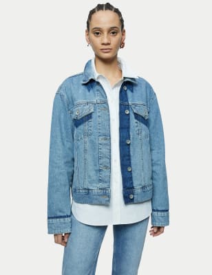 fleece and denim jacket ladies