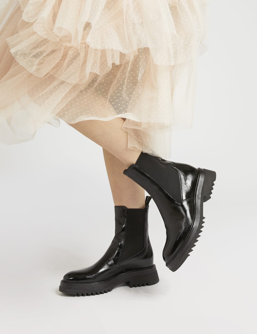 Leather Chelsea Flat Ankle Boots image 1