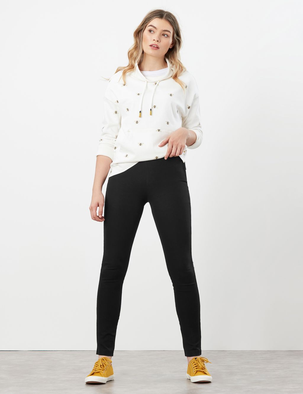 Cotton Rich Side Zip Skinny Trousers image 1