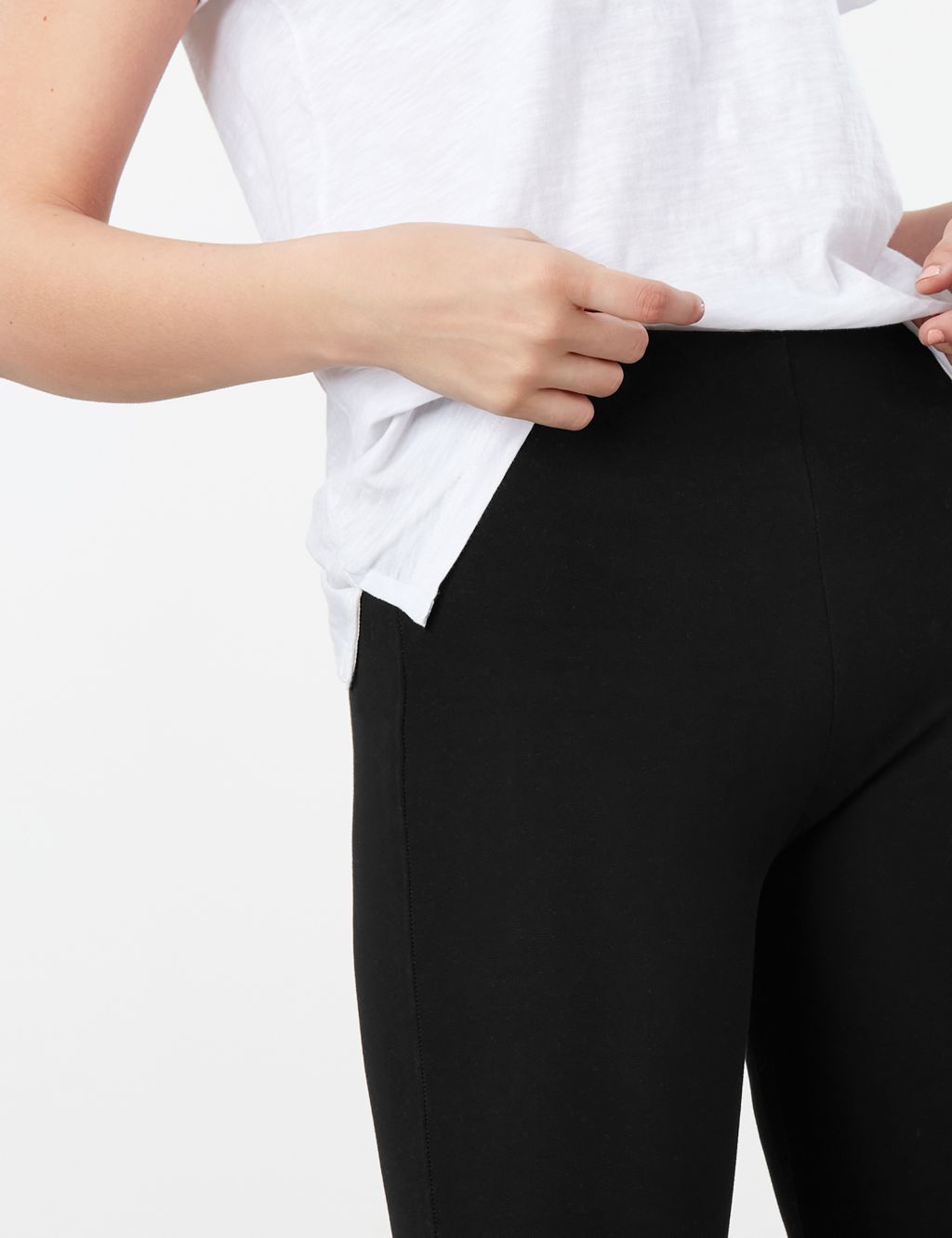 Cotton Rich Side Zip Skinny Trousers image 5