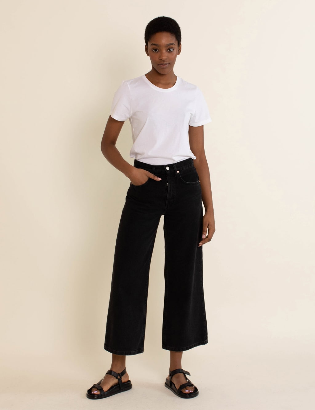 Pure Cotton Wide Leg Jeans image 3