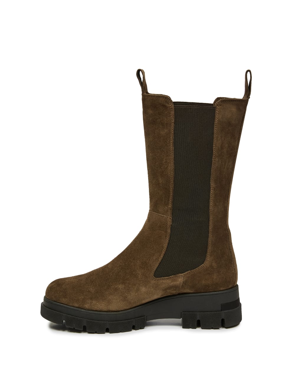 Suede Chelsea Chunky Block Heel Boots image 4