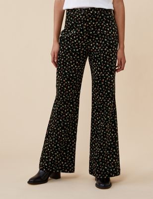 M&S Finery London Womens Cotton Rich Floral Trousers